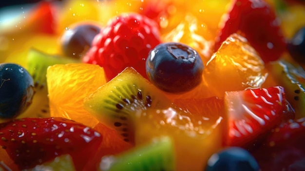 Een close-up van een fruitsalade