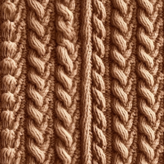 Een close-up van een gebreide trui met een knoop generatieve ai