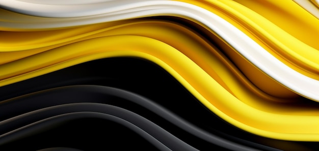 een close-up van een gele en zwarte golvende achtergrond met een generatieve ai met witte streep