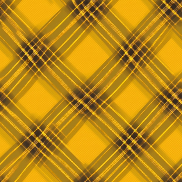 een close-up van een gele plaid stof met een zwart-wit ontwerp generatieve ai