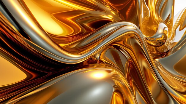 een close-up van een glanzend goud en zilver abstracte achtergrond generatieve ai