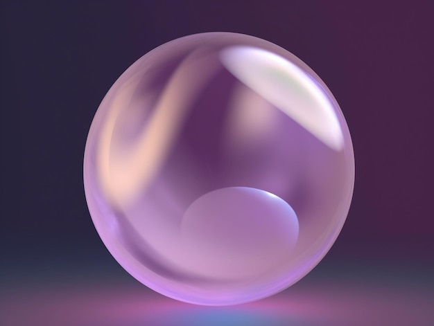 Een close-up van een glazen bal met een paarse achtergrond generatieve ai
