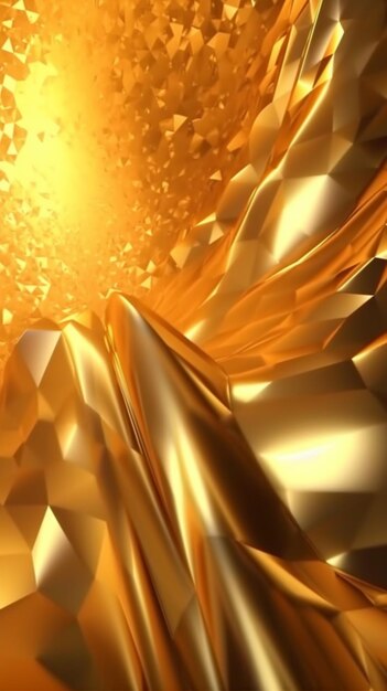 Foto een close-up van een gouden achtergrond met een zeer grote zon generatieve ai