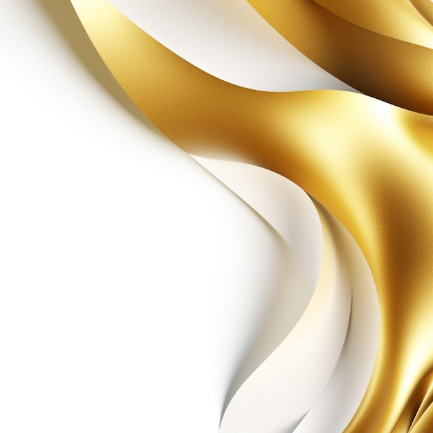 Een close-up van een gouden en witte achtergrond met een gebogen design generatieve ai