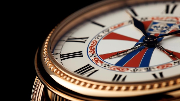 Een close-up van een gouden en zilveren horloge.