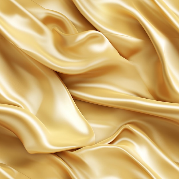 Een close-up van een gouden zijden stof met een zeer glad oppervlak generatieve ai