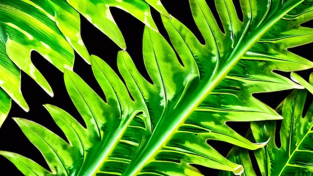 Een close-up van een groen blad met het woord palm erop