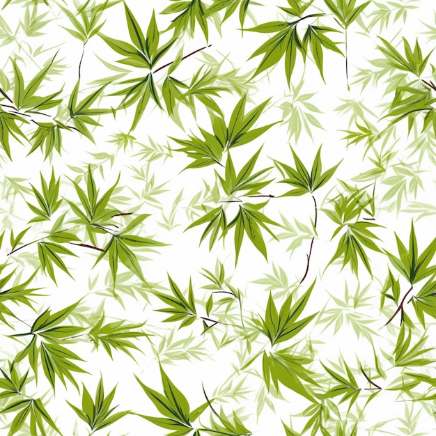 een close-up van een groen bladpatroon op een witte achtergrond generatieve ai
