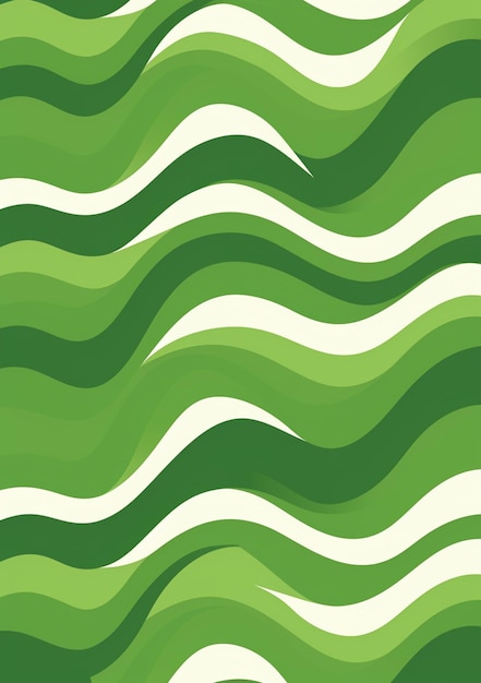 een close-up van een groen-witte golvende patroon generatieve ai