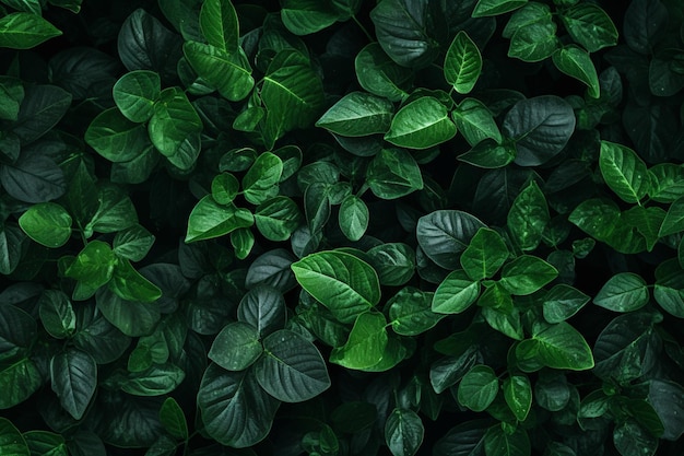 Foto een close-up van een groep groene planten met een groene achtergrond