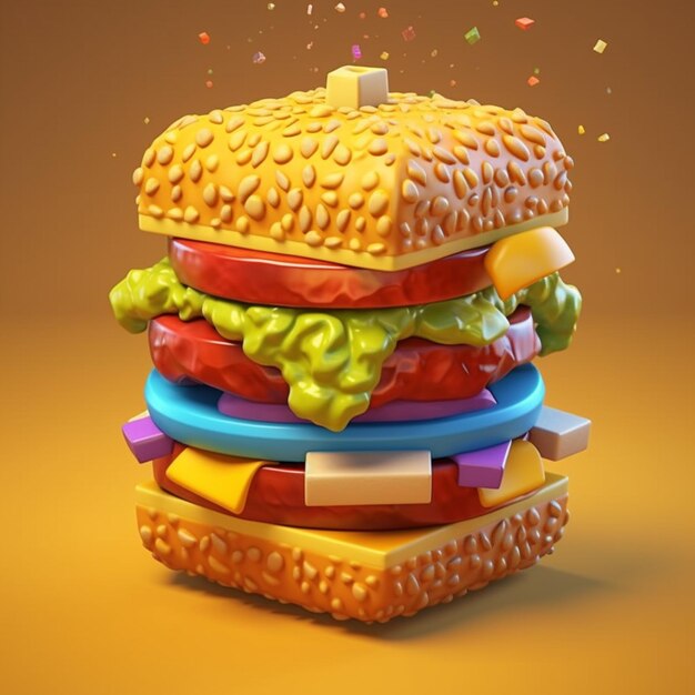 Een close-up van een hamburger met kaas en sla op een bord generatieve ai