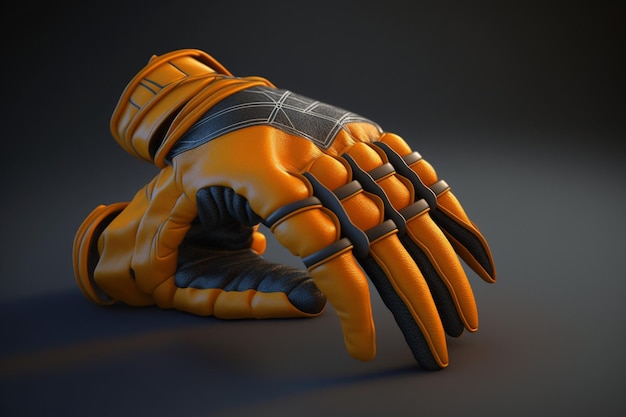 Een close-up van een handschoen met de tekst "Ik ben een robot"