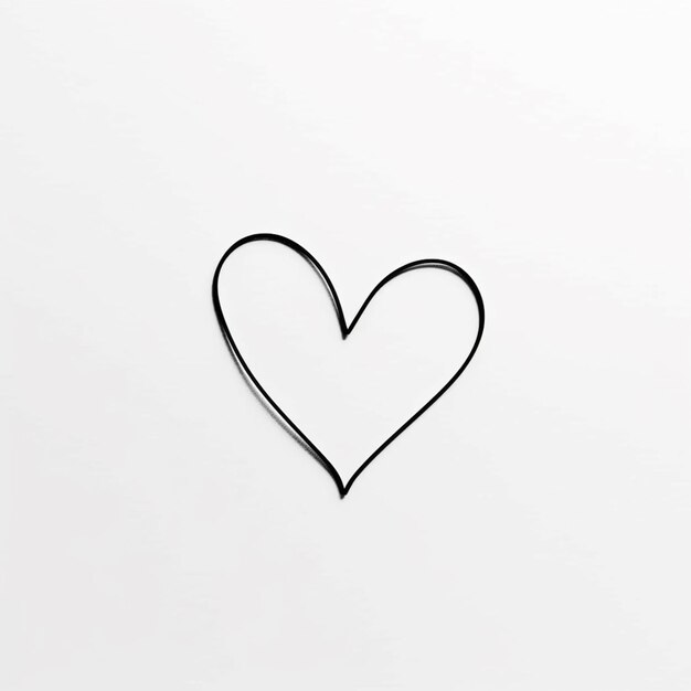 Foto een close-up van een hart getekend op een wit oppervlak generatieve ai
