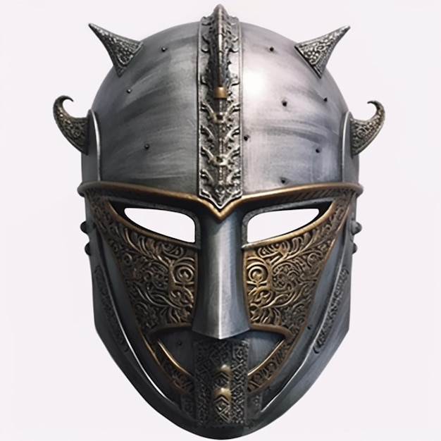 een close-up van een helm met spikes erop generatieve ai