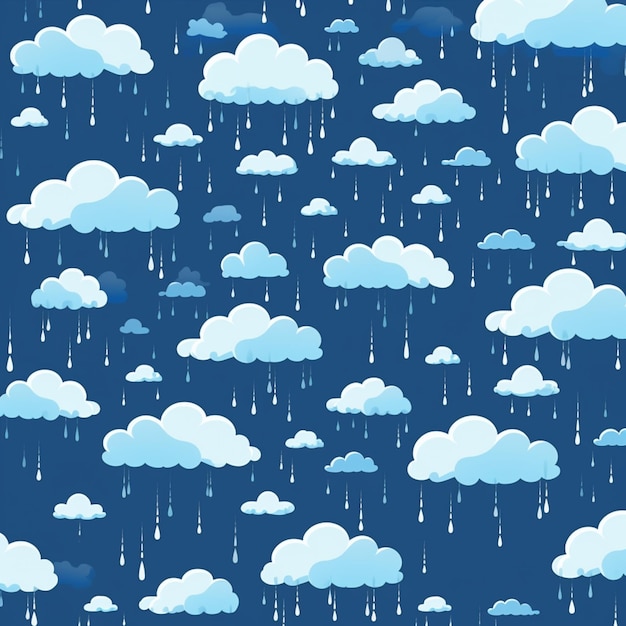 Een close-up van een hoop wolken met regendruppels generatieve ai