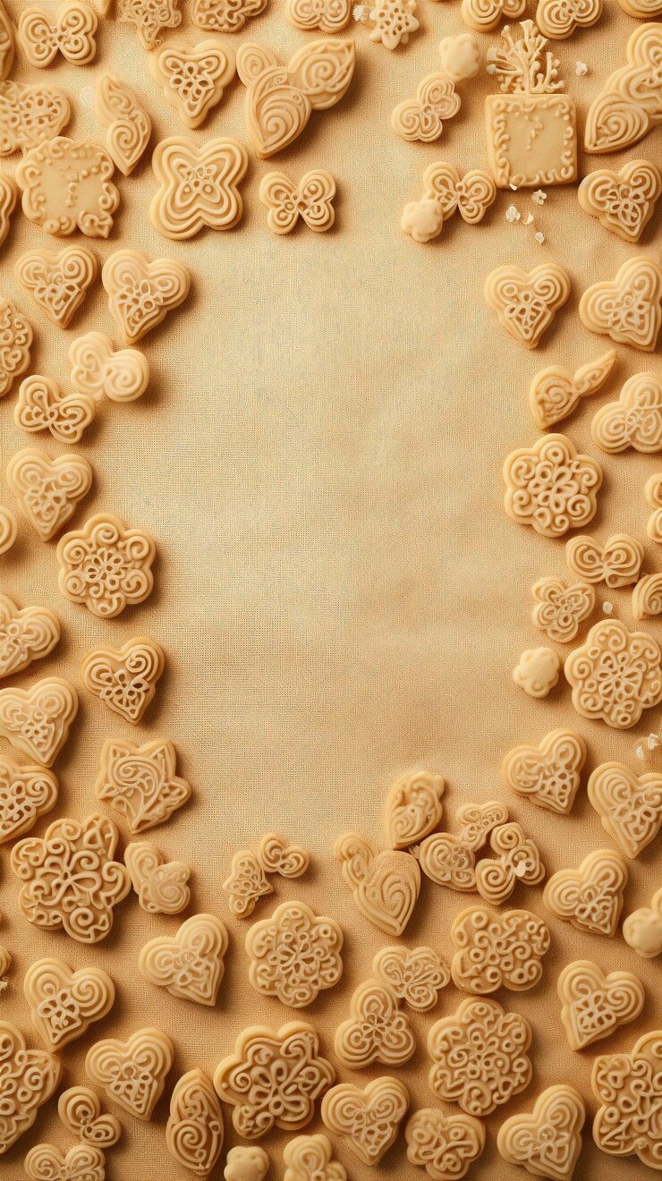 Foto een close-up van een houten oppervlak met een hoop koekjes erop