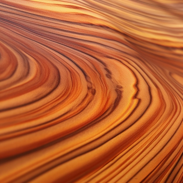 Een close-up van een houten tafel met een zeer golvende ontwerp generatieve ai