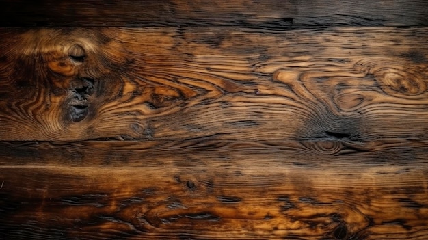 Een close-up van een houten vloer met een donkere achtergrond
