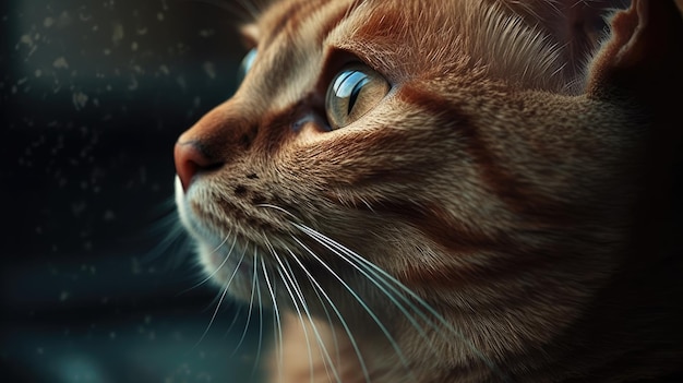Een close-up van een kat die uit het raam kijkt