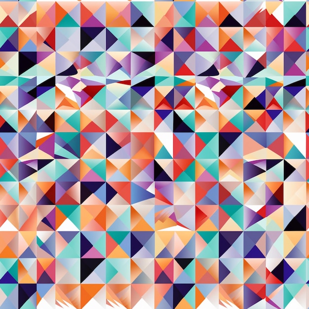 Een close-up van een kleurrijk abstract patroon van driehoeken generatieve ai