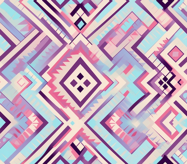 een close-up van een kleurrijk patroon van vierkanten en vierkanten generatieve ai