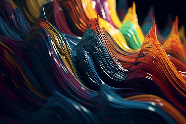 Een close-up van een kleurrijk schilderij met het woord art erop