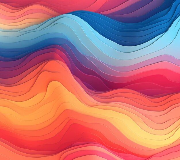 een close-up van een kleurrijke abstracte achtergrond met golvende lijnen generatieve ai