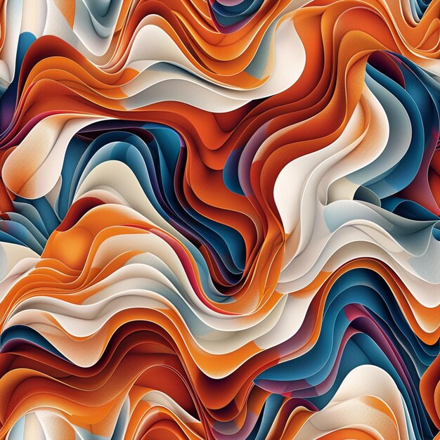 een close-up van een kleurrijke abstracte achtergrond met golvende vormen generatieve ai