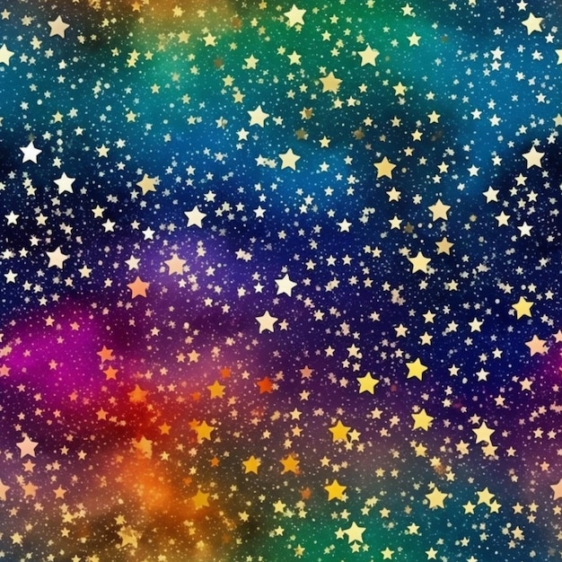 Foto een close-up van een kleurrijke achtergrond met sterren generatieve ai