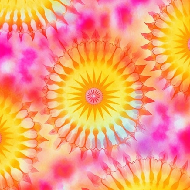 Een close-up van een kleurrijke achtergrond met veel bloemen generatieve ai