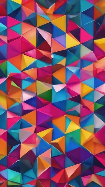 Een close-up van een kleurrijke achtergrond met veel driehoeken generatieve ai