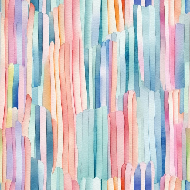 Een close-up van een kleurrijke aquarel schilderij van een lijn van lijnen generatieve ai