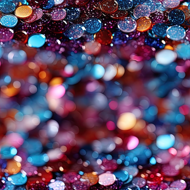 Foto een close-up van een kleurrijke glitterige achtergrond met een kleurrijk glitter