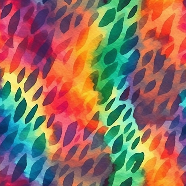 Een close up van een kleurrijke tie dye achtergrond met een patroon generatieve ai