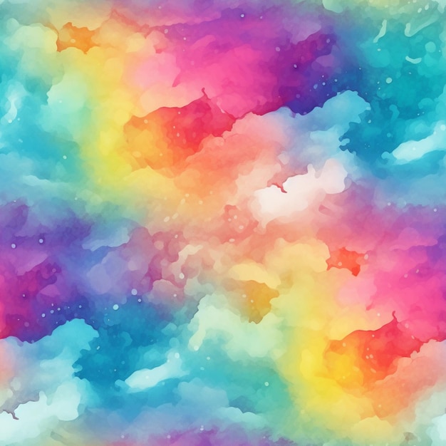 Een close-up van een kleurrijke wolken gevulde hemel met een regenboog generatieve ai