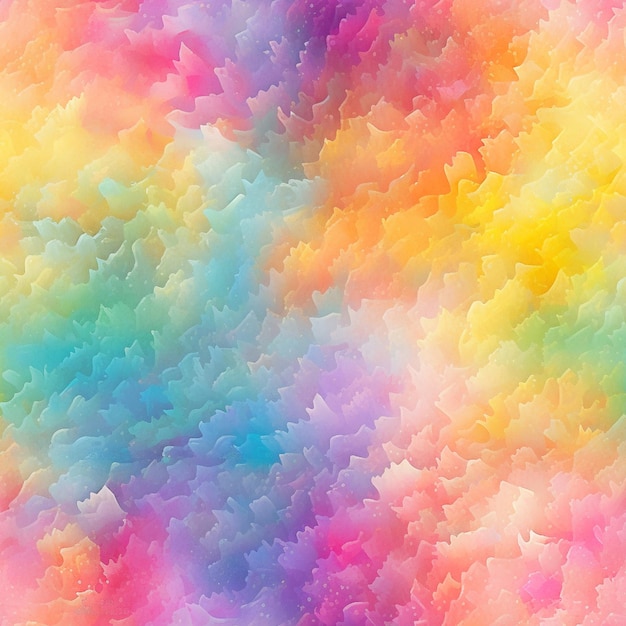 een close-up van een kleurrijke wolkenlucht met een regenboogkleurige wolk generatieve ai