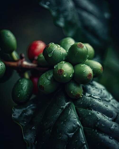 Een close-up van een koffieboon