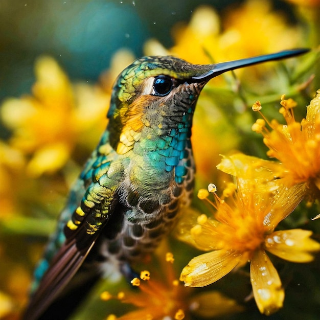 Een close-up van een kolibrie