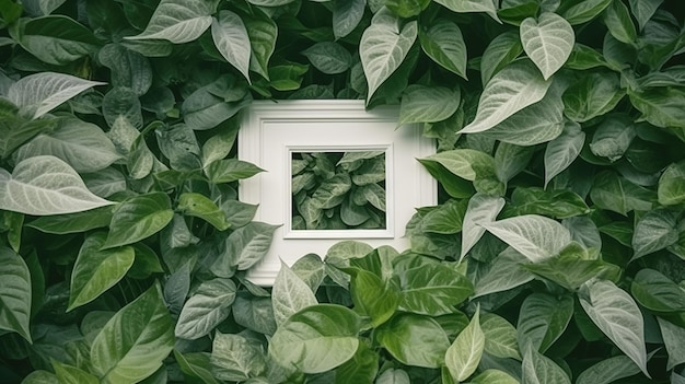 Een close up van een krans van bladeren op een groene achtergrond generatieve AI