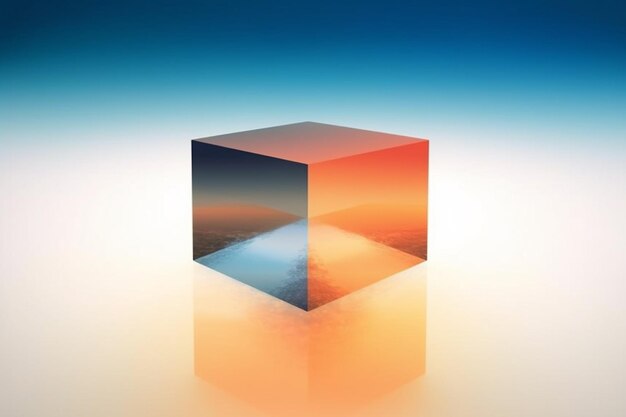 Foto een close-up van een kubus met een hemel achtergrond generatieve ai