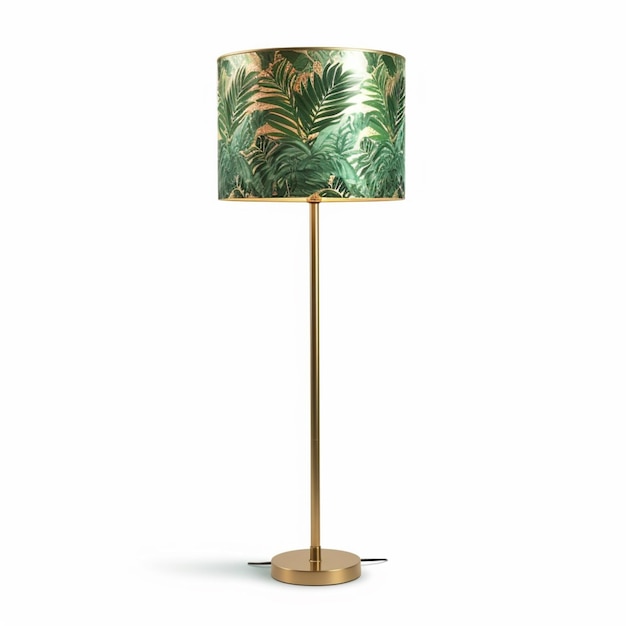 een close-up van een lamp met een groene schaduw erop generatieve ai