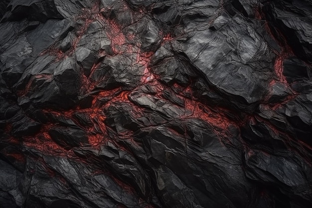 Een close-up van een lavastroom