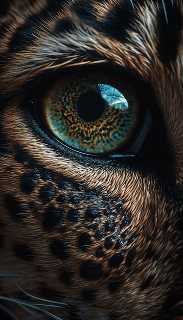 Een close-up van een luipaardoog