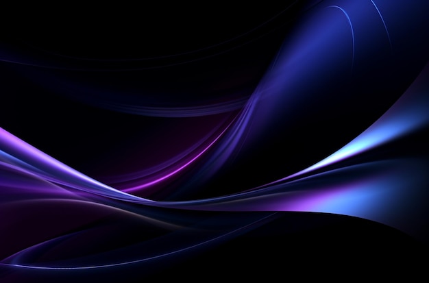 Een close-up van een paarse en blauwe abstracte achtergrond met een zwarte achtergrond generatieve ai