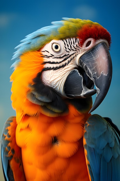 een close-up van een papegaai
