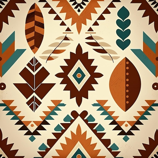 een close-up van een patroon met een gestileerd ontwerp erop generatieve ai