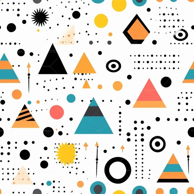 Een close-up van een patroon met verschillende vormen en maten generatieve ai