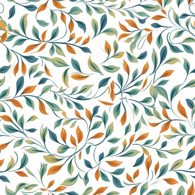 een close-up van een patroon van bladeren op een witte achtergrond generatieve ai