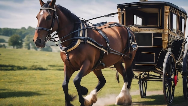 Een close-up van een patroon van een paard en een wagen generatieve ai.