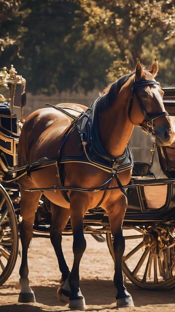 Een close-up van een patroon van een paard en een wagen generatieve ai.